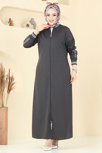 moda selvim Abaya 2639SL432 Anthracite - Thumbnail