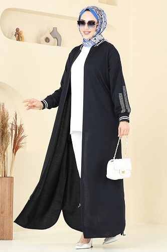 moda selvim Abaya 2639SL432 Navy Blue - Thumbnail
