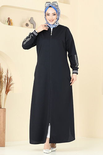 moda selvim Abaya 2639SL432 Navy Blue - Thumbnail