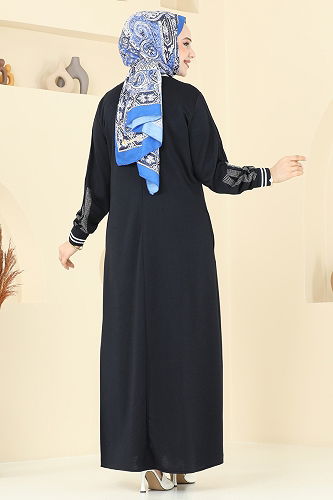 moda selvim عباءة كحلي 2639SL432 - Thumbnail