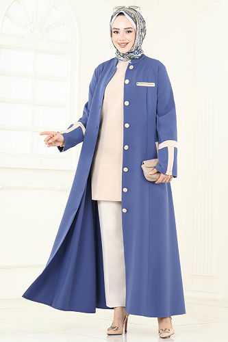 moda selvim Abaya 2641SL432 Indigo - Thumbnail