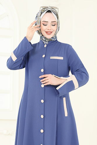 moda selvim Abaya 2641SL432 Indigo - Thumbnail