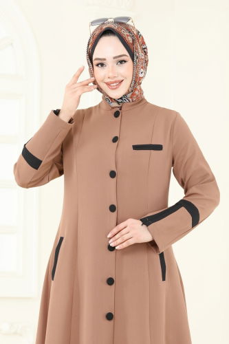 moda selvim Abaya 2641SL432 Latte - Thumbnail