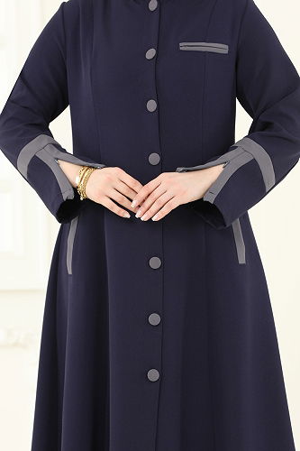 moda selvim عباءة كحلي 2641SL432 - Thumbnail