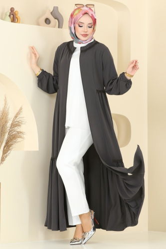 moda selvim Abaya 2644SL432 Anthracite - Thumbnail