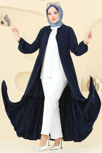 moda selvim Abaya 2644SL432 Navy Blue - Thumbnail