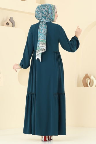 moda selvim Abaya 2644SL432 Petroleum - Thumbnail