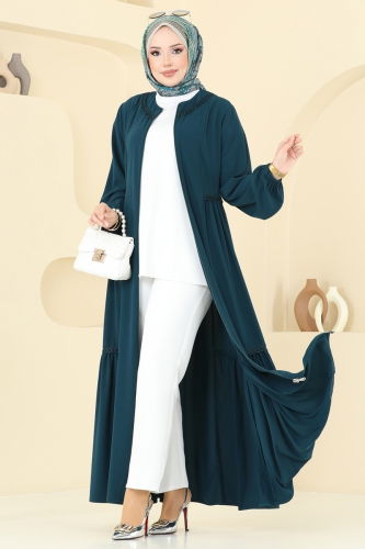 moda selvim Abaya 2644SL432 Petroleum - Thumbnail