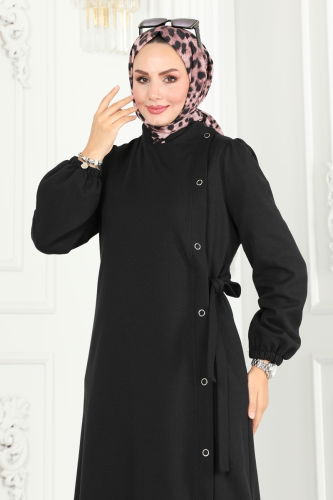 moda selvim Abaya 2659SL432 Black - Thumbnail