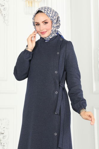 moda selvim Abaya 2659SL432 Navy Blue - Thumbnail