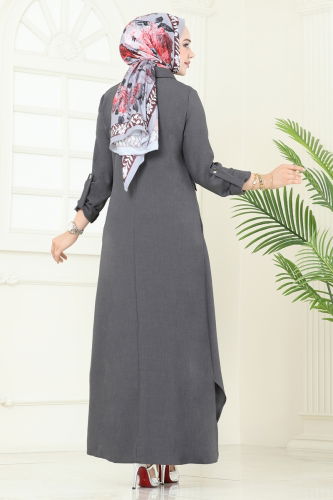 moda selvim Abaya 2681SL432 Anthracite - Thumbnail