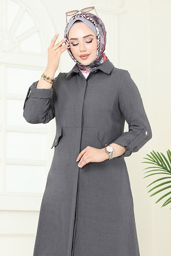 moda selvim Abaya 2681SL432 Anthracite - Thumbnail