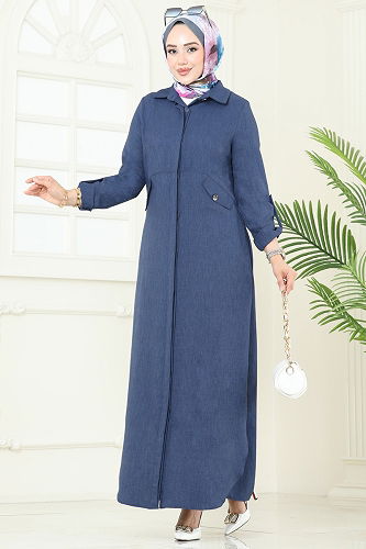 moda selvim Abaya 2681SL432 Indigo - Thumbnail