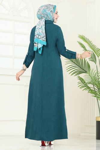 moda selvim Abaya 2681SL432 Petroleum - Thumbnail
