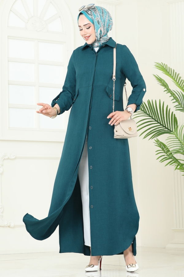 Modaselvim NET 20%+20% DISCOUNT IN THE CARD Abaya 2681SL432 Petroleum