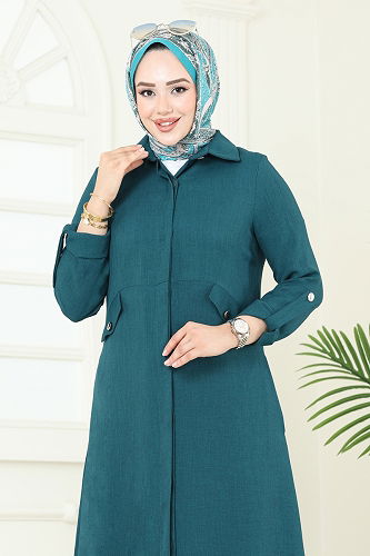 moda selvim Abaya 2681SL432 Petroleum - Thumbnail