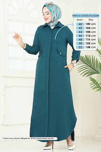 moda selvim Abaya 2681SL432 Petroleum - Thumbnail
