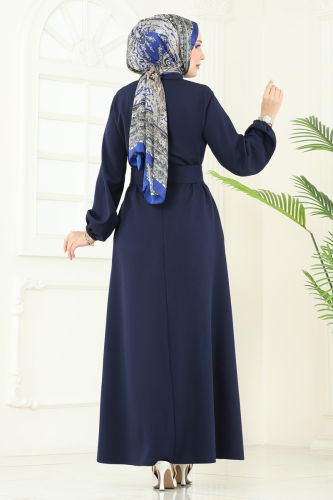 moda selvim عباءة كحلي 2682SL432 - Thumbnail