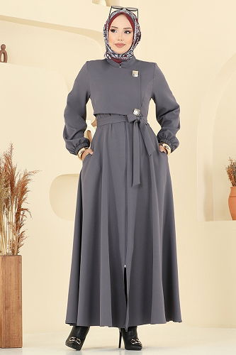 moda selvim Abaya 2726SL432 Anthracite - Thumbnail