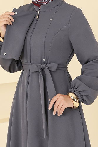 moda selvim Abaya 2726SL432 Anthracite - Thumbnail