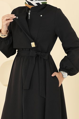 moda selvim Abaya 2726SL432 Black - Thumbnail