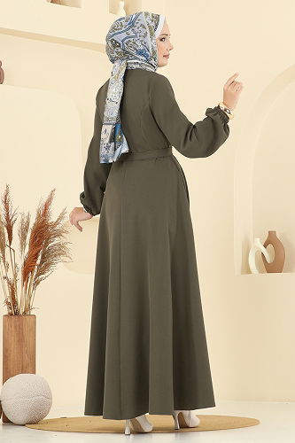 moda selvim Abaya 2726SL432 Khaki - Thumbnail
