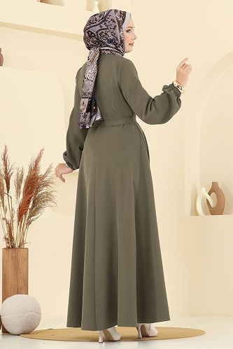moda selvim Abaya 2726SL432 Light Khaki - Thumbnail