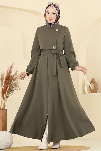 moda selvim Abaya 2726SL432 Light Khaki - Thumbnail
