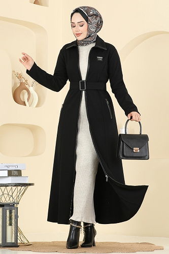 moda selvim Abaya 2731SL432 Black - Thumbnail