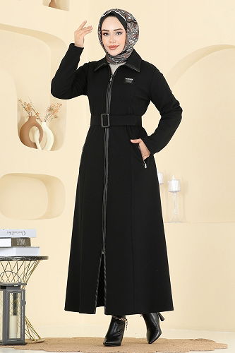 moda selvim Abaya 2731SL432 Black - Thumbnail