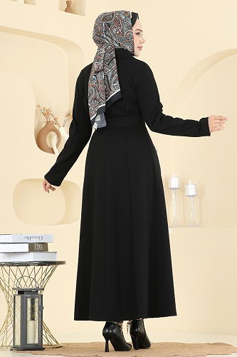 moda selvim Abaya 2731SL432 Black - Thumbnail