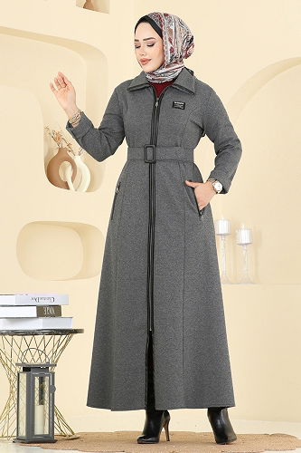 moda selvim عباءة رمادي 2731SL432 - Thumbnail