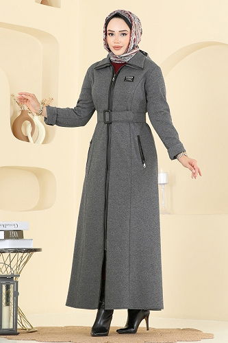 moda selvim عباءة رمادي 2731SL432 - Thumbnail