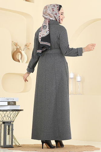 moda selvim عباءة رمادي 2731SL432 - Thumbnail