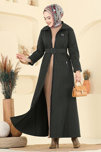 moda selvim Abaya 2731SL432 Khaki - Thumbnail