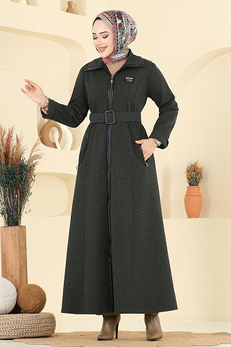 moda selvim Abaya 2731SL432 Khaki - Thumbnail