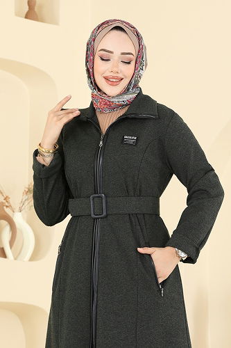 moda selvim عباءة اخضر عفني 2731SL432 - Thumbnail