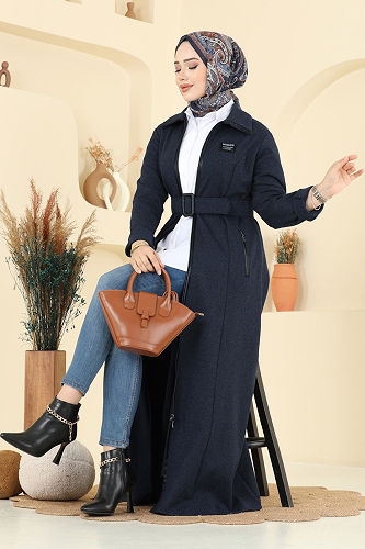 moda selvim عباءة كحلي 2731SL432 - Thumbnail