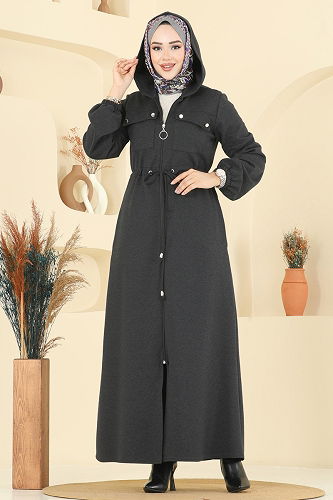 moda selvim Abaya 2737SL432 Anthracite - Thumbnail