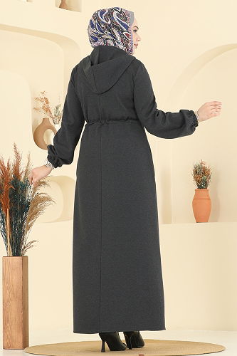 moda selvim Abaya 2737SL432 Anthracite - Thumbnail