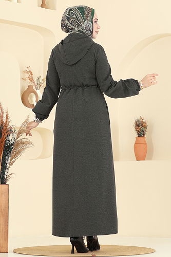 moda selvim Abaya 2737SL432 Khaki - Thumbnail