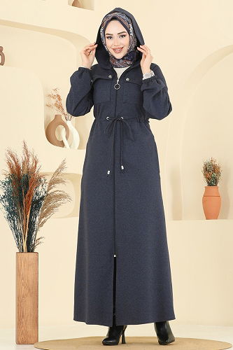 moda selvim Abaya 2737SL432 Navy Blue - Thumbnail