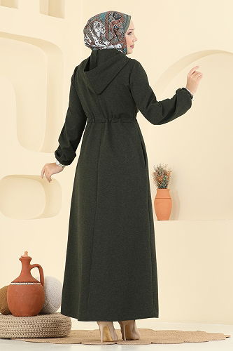 moda selvim Abaya 2738SL432 Khaki - Thumbnail