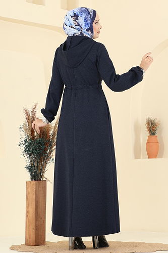 moda selvim Abaya 2738SL432 Navy Blue - Thumbnail