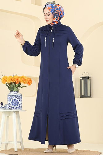 moda selvim Abaya 2739SL432 Navy Blue - Thumbnail