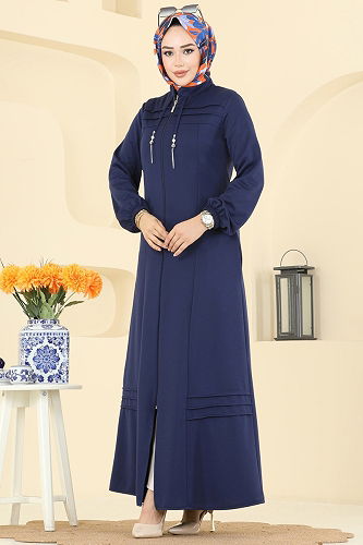 moda selvim Abaya 2739SL432 Navy Blue - Thumbnail