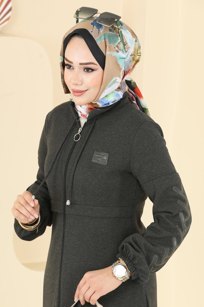 Abaya 2753SL432 Khaki - Moda Selvim