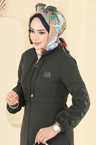 moda selvim Abaya 2753SL432 Khaki - Thumbnail