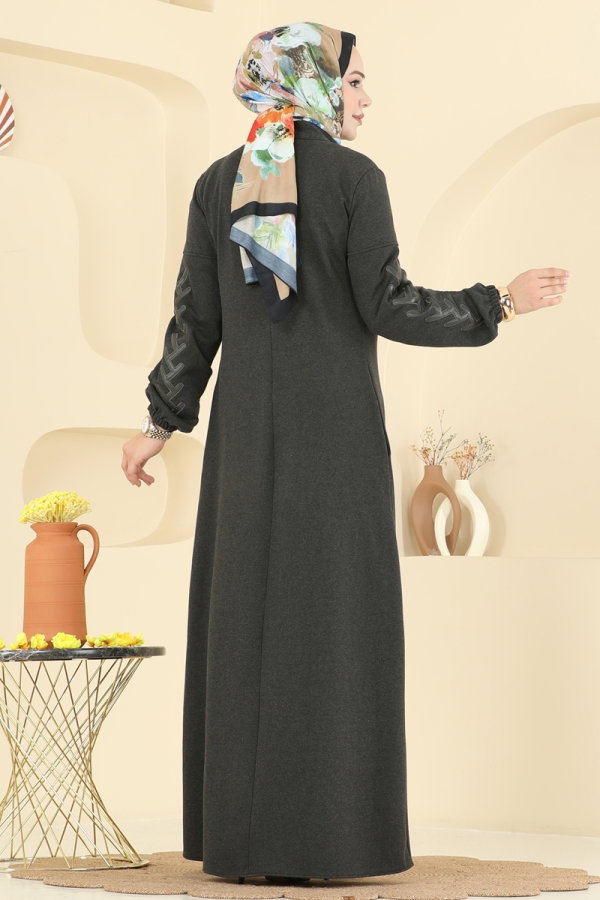 Abaya 2753SL432 Khaki - Moda Selvim