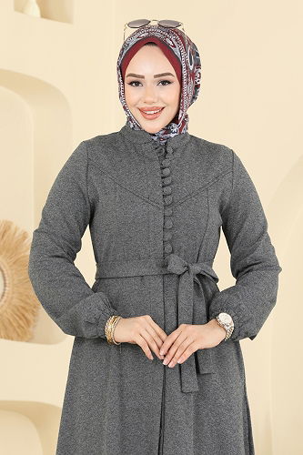 moda selvim Abaya 2769SL432 Gray - Thumbnail